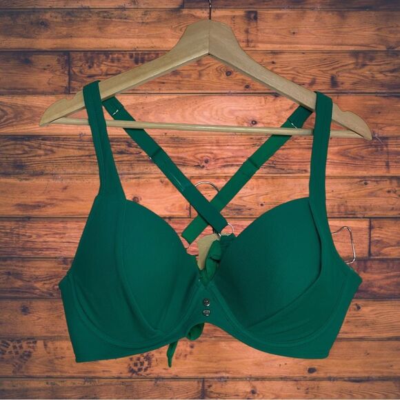 5 for $25🔥Time and Tru Underwire Green Bikini Top XL (16-18) - Picture 1 of 5